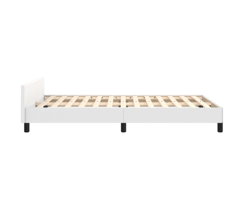 Estructura de cama sin colchón cuero sintético blanco 120x190cm