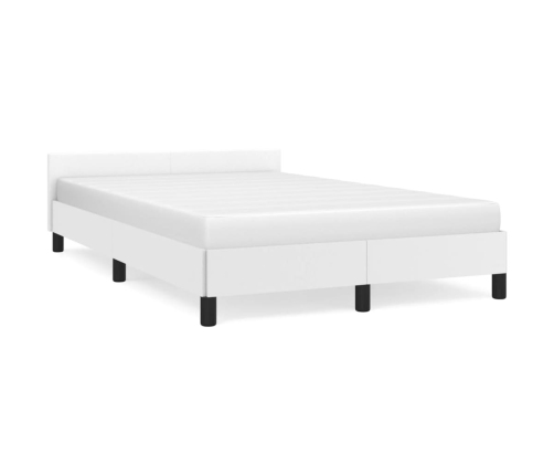 Estructura de cama sin colchón cuero sintético blanco 120x190cm