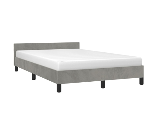 vidaXL Estructura cama con cabecero terciopelo gris claro 120x190 cm