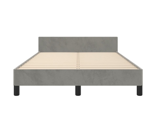 vidaXL Estructura cama con cabecero terciopelo gris claro 120x190 cm