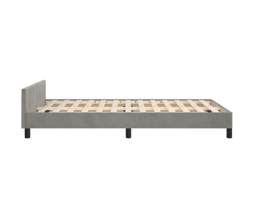 vidaXL Estructura cama con cabecero terciopelo gris claro 120x190 cm