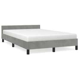 Estructura de cama sin colchón terciopelo gris claro 120x190 cm