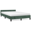 Estructura cama sin colchón terciopelo verde oscuro 120x190cm