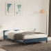 Estructura de cama sin colchón terciopelo azul oscuro 120x190cm