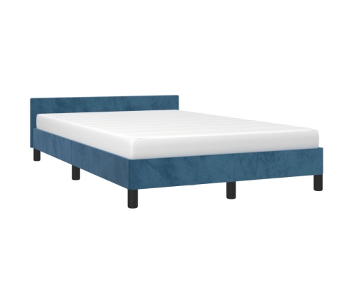 Estructura de cama sin colchón terciopelo azul oscuro 120x190cm