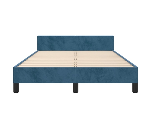 Estructura de cama sin colchón terciopelo azul oscuro 120x190cm