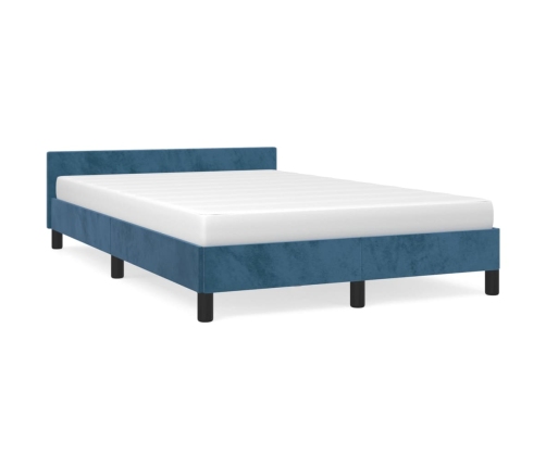 Estructura de cama sin colchón terciopelo azul oscuro 120x190cm