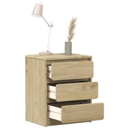 Mesita de noche SAUDA madera de pino maciza roble 44x35x56 cm