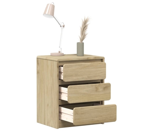 Mesita de noche SAUDA madera de pino maciza roble 44x35x56 cm