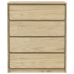 Cajonera SAUDA madera maciza de pino color roble 76,5x39x91 cm