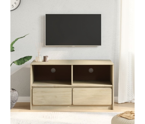 Mueble de TV SAUDA madera maciza pino color roble 99x43x55 cm