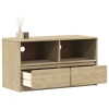 Mueble de TV SAUDA madera maciza pino color roble 99x43x55 cm