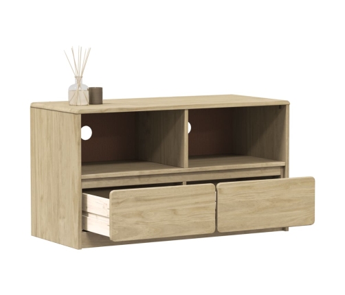 Mueble de TV SAUDA madera maciza pino color roble 99x43x55 cm