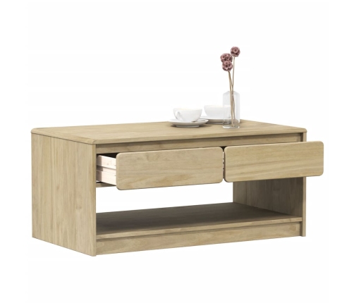 Mesa de centro SAUDA madera maciza pino color roble 99x55x45 cm