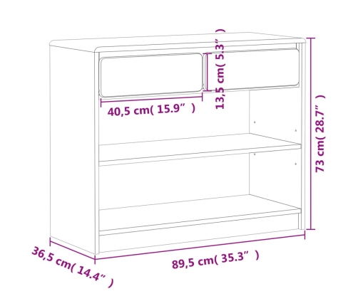 Mesa consola SAUDA madera maciza de pino roble 89,5x36,5x73 cm