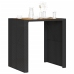 Mesa alta jardín superficie madera ratán PE negro 105x80x110 cm