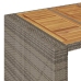 Mesa de jardín superficie de madera ratán PE gris 105x80x110cm