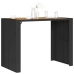 Mesa alta jardín superficie madera ratán PE negro 145x80x110 cm