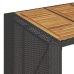 vidaXL Mesa de jardín superficie de madera ratán PE negro 145x80x110cm