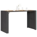 Mesa alta jardín superficie madera ratán PE negro 185x80x110 cm