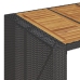 Mesa de jardín superficie de madera ratán PE negro 185x80x110cm