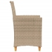 Sillas de jardín con cojín 2 uds ratán PE beige y madera acacia