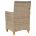 Sillas de jardín con cojín 2 uds ratán PE beige y madera acacia