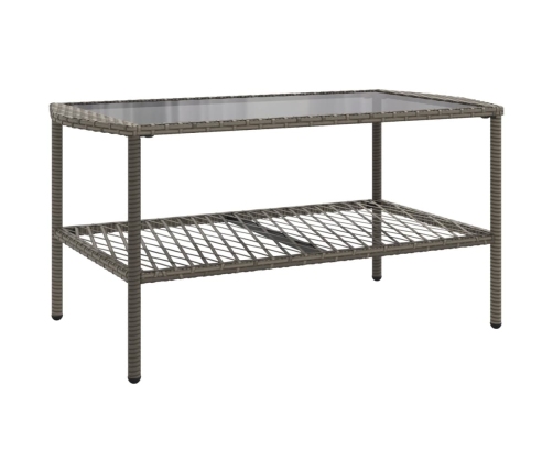 Set de sofás de jardín 4 pzas y cojines ratán sintético gris