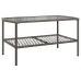 Set de sofás de jardín 4 pzas y cojines ratán sintético gris