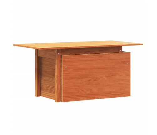 vidaXL Mesa de jardín madera maciza de pino marrón cera 100x50x75 cm