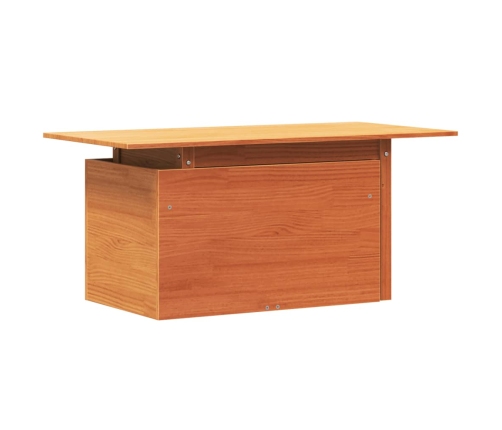 vidaXL Mesa de jardín madera maciza de pino marrón cera 100x50x75 cm