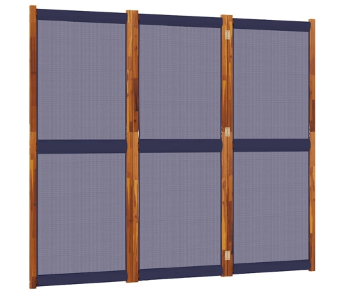 Biombo divisor de 3 paneles azul oscuro 210x180 cm