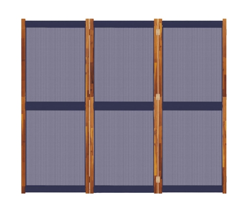 Biombo divisor de 3 paneles azul oscuro 210x180 cm