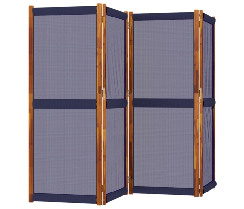 Biombo divisor de 4 paneles azul oscuro 280x180 cm