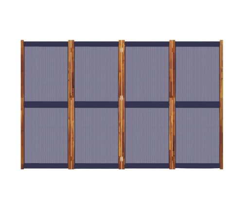 Biombo divisor de 4 paneles azul oscuro 280x180 cm