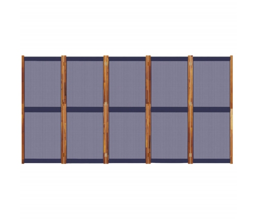 Biombo divisor de 5 paneles azul oscuro 350x180 cm