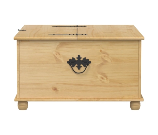 Caja de almacenaje Corona madera maciza de pino 90x78x45 cm