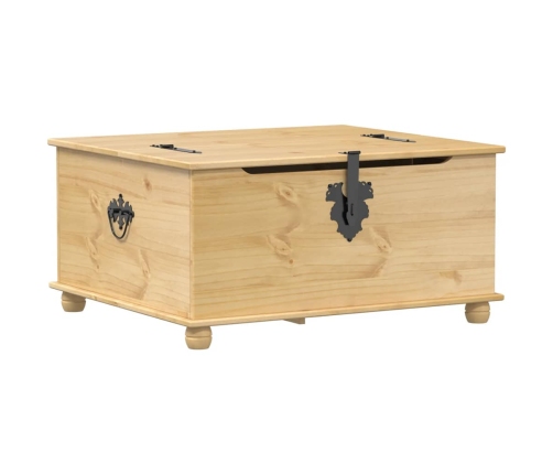 Caja de almacenaje Corona madera maciza de pino 90x78x45 cm