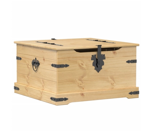 Caja de almacenaje Corona madera maciza de pino 78x78x45 cm