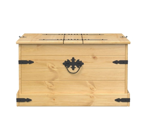 Caja de almacenaje Corona madera maciza de pino 78x78x45 cm