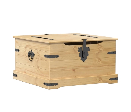 Caja de almacenaje Corona madera maciza de pino 78x78x45 cm