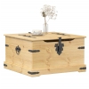 Caja de almacenaje Corona madera maciza de pino 78x78x45 cm