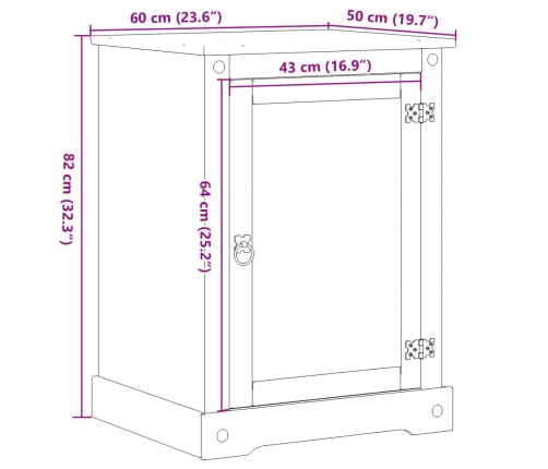 Mueble HiFi Corona madera maciza de pino 60x50x82 cm