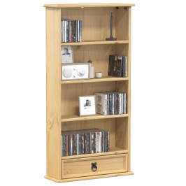 Estantería de CDs Corona madera maciza de pino 52x17,5x103 cm
