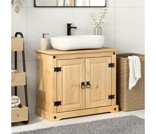 Mueble de lavabo de baño Corona madera maciza pino 73x33x60 cm