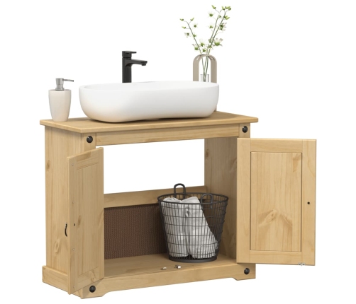 Mueble de lavabo de baño Corona madera maciza pino 73x33x60 cm