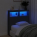 Cabecero de cama con LED negro 100x17x102 cm