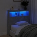 Cabecero de cama con luz LED gris hormigón 100x17x102 cm