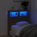 Cabecero de cama con luz LED marrón roble 100x17x102 cm