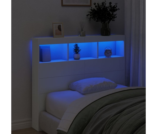 Cabecero de cama con LED blanco 120x17x102 cm